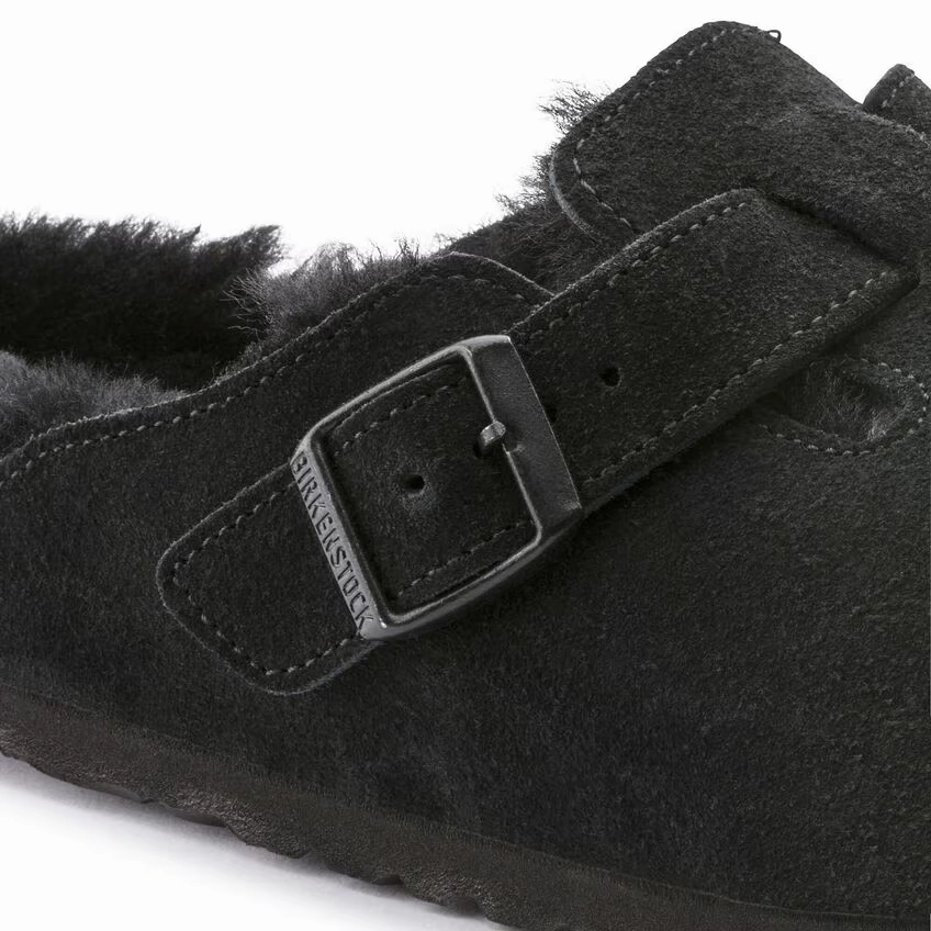Birkenstock Unisex Boston Shearling Clog - Black Sport Luxe