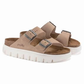 Quick Dry Webbing Low Profile Sidewalls Birkenstock Women's Arizona Chunky Sandal - Warm Sand