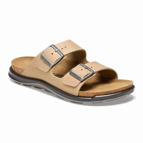 Easy Clean Relaxed Flip-flops Birkenstock Women's Arizona Crosstown Oiled Leather - Tobacco Brown