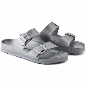 Birkenstock Women's Arizona EVA Sandals - Metallic Silver Walking-Friendly Shoes