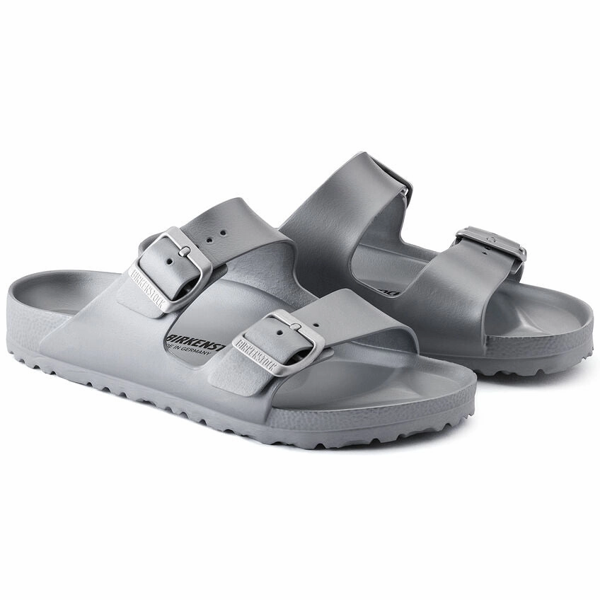 Birkenstock Women's Arizona EVA Sandals - Metallic Silver Walking-Friendly Shoes