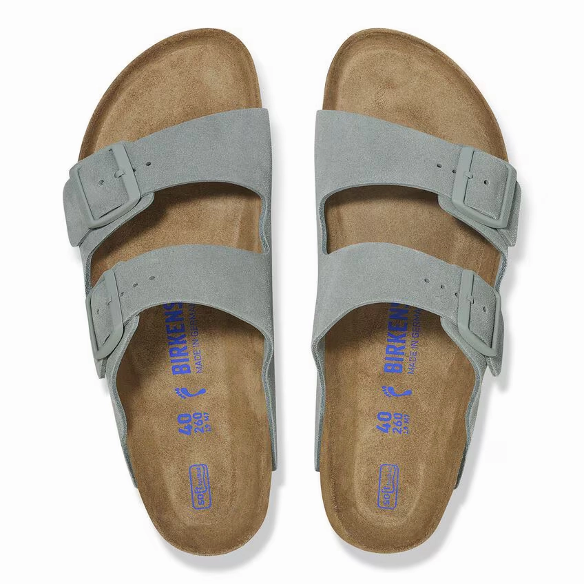 Birkenstock Women's Arizona Soft Footbed Sandal - Pure Sage Foot Massage Support Comfort