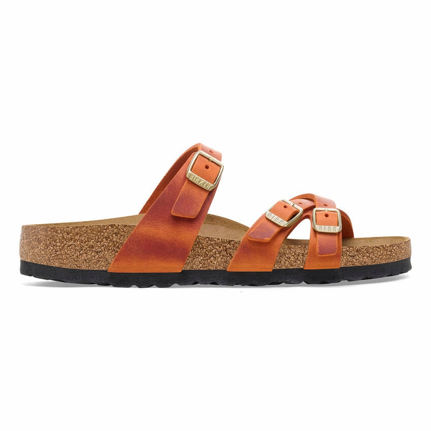Stay Casual Birkenstock Women's Franca Sandals - Burnt Orange Oiled Leather