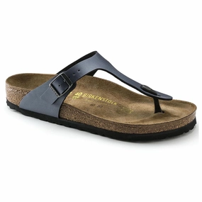 Birkenstock Women's Gizeh Birko-Flor Sandal - Ice Pearl Onyx Hydrophobic Upper Material Thong