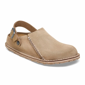Birkenstock Women's Lutry Premium Suede - Gray Taupe Step Control