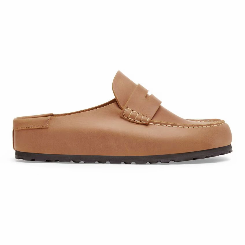Birkenstock Women's Naples Wrapped Oiled Leather Clog - Cognac Cushion Touch
