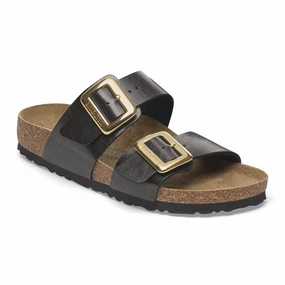 Comfortable Hiking Shoes Birkenstock Women's Sydney Cushion Buckle Sandal - Graceful Licorice