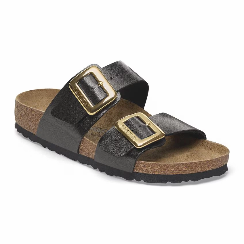Comfortable Hiking Shoes Birkenstock Women's Sydney Cushion Buckle Sandal - Graceful Licorice