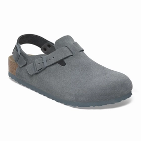 evening run Play Step Birkenstock Women's Tokio Clog - Basalt Gray Suede