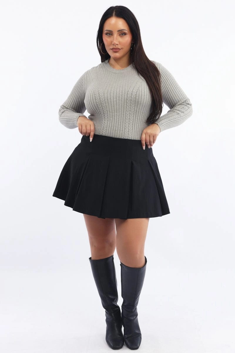Wardrobe Basics Black Bengaline Mini Skorts Skirt
