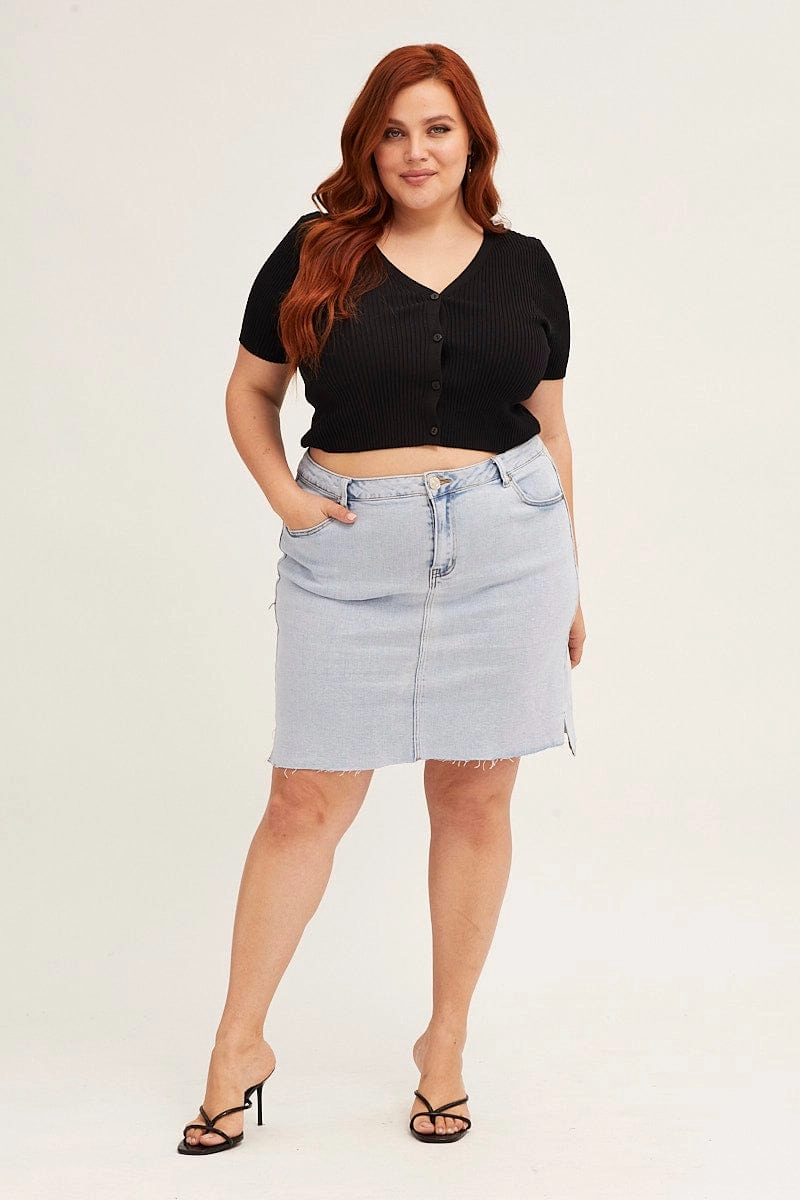 Black Cardigan Short Sleeve Ribbed Crop Knit NonRestrictive Movement Design Multi Pocket Utility
