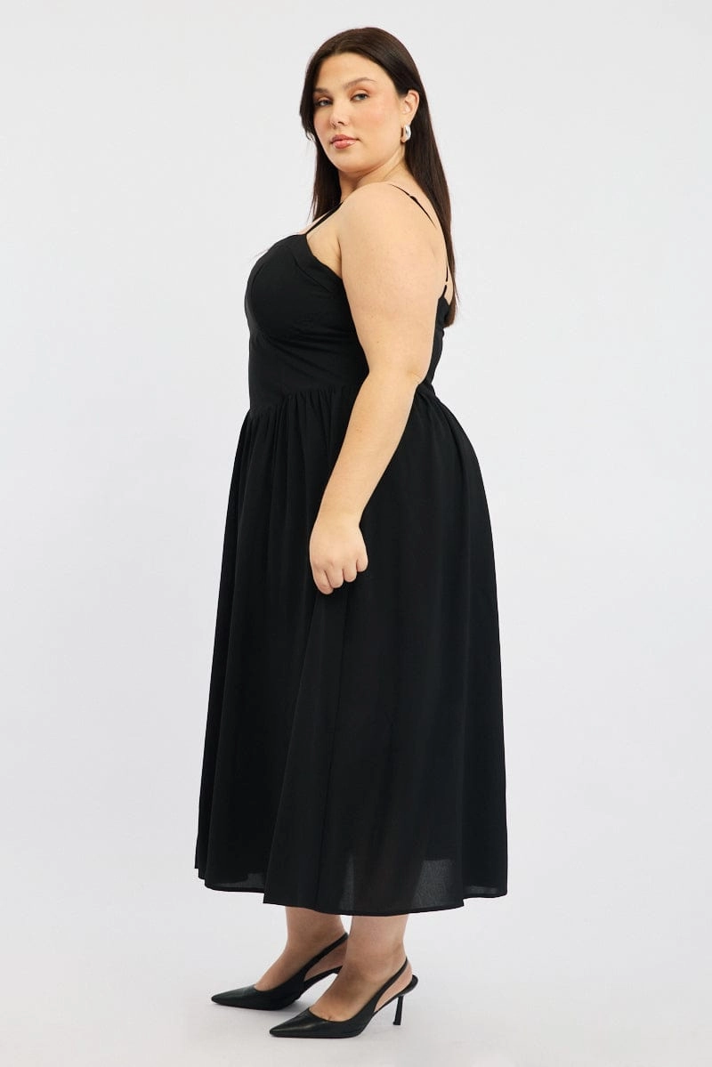 Black Corset Bust Dress Full Dress understated look