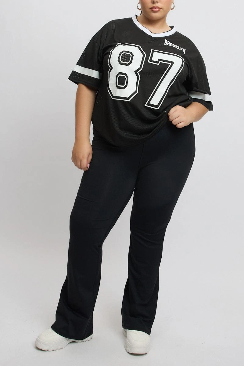 Black Flared Leggings High Rise Slim wear
