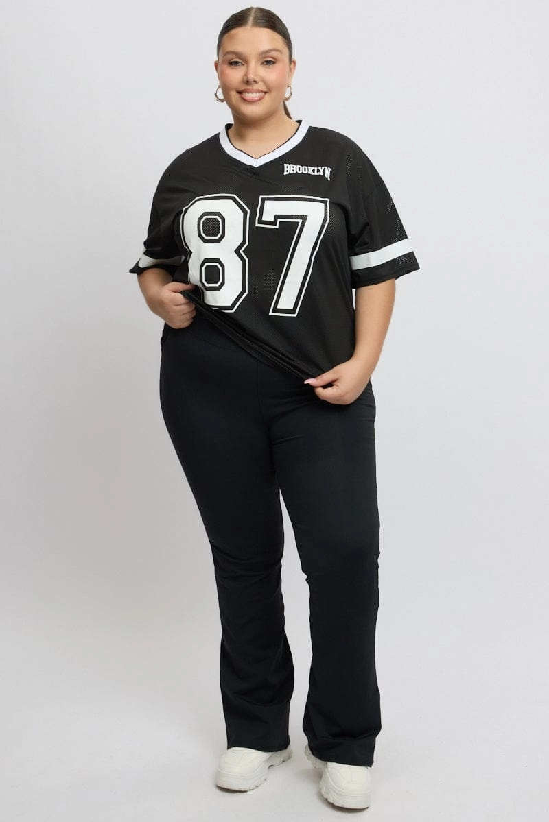 Black Flared Leggings High Rise Chill Ready ElasticWaist