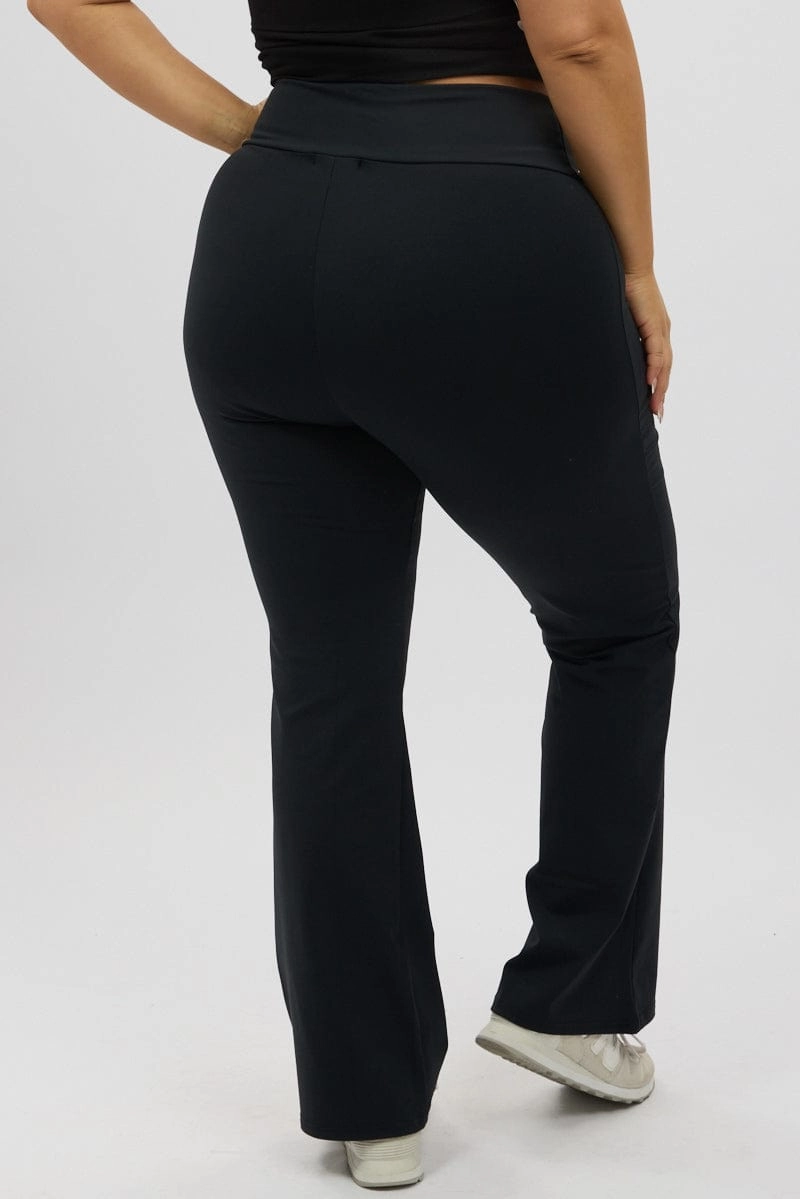 Black Flared Leggings High Rise Layer Ready Chill Comfort Wear