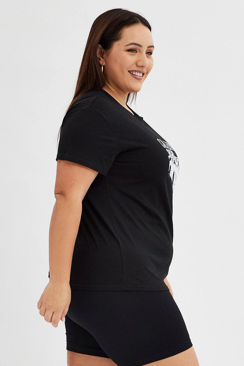 Black Graphic T-shirt California Speedway Short Sleeve LowImpact Manufacturing Casual Active