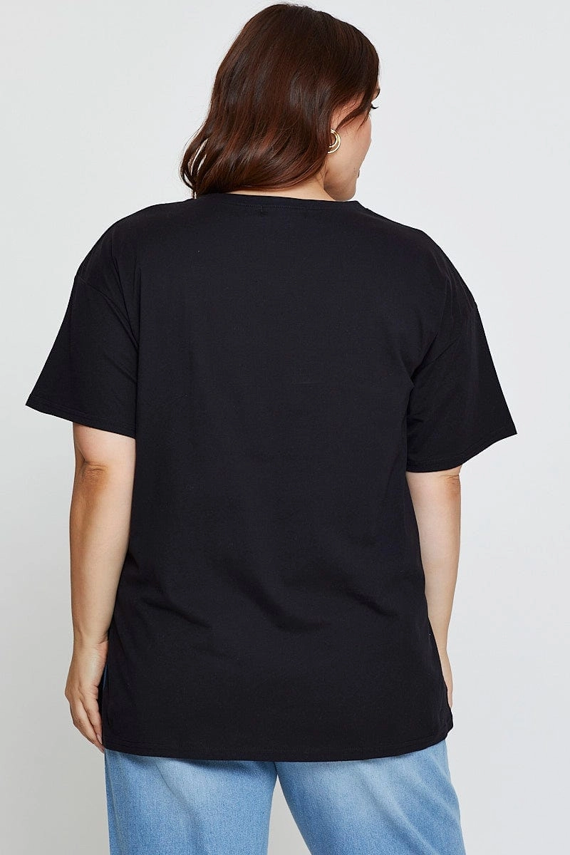 Black Graphic T-shirt North Carolina Short Sleeve Cotton QuickDry
