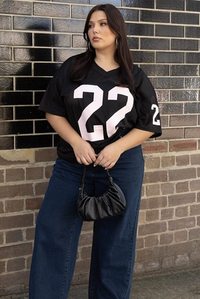 Black Graphic T-shirt Short Sleeve Crew Neck Active Design