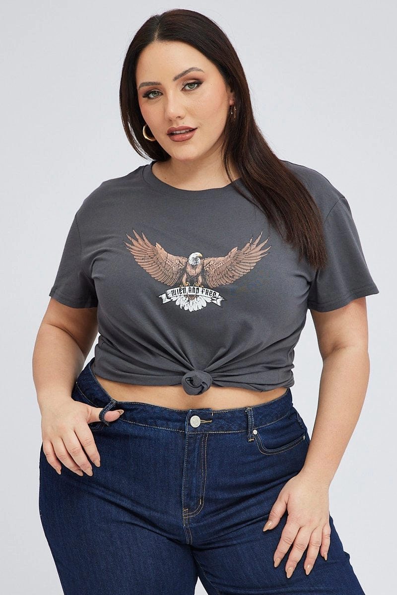 Black Graphic T-shirt Short Sleeve Crew Neck All-Purpose Comfort