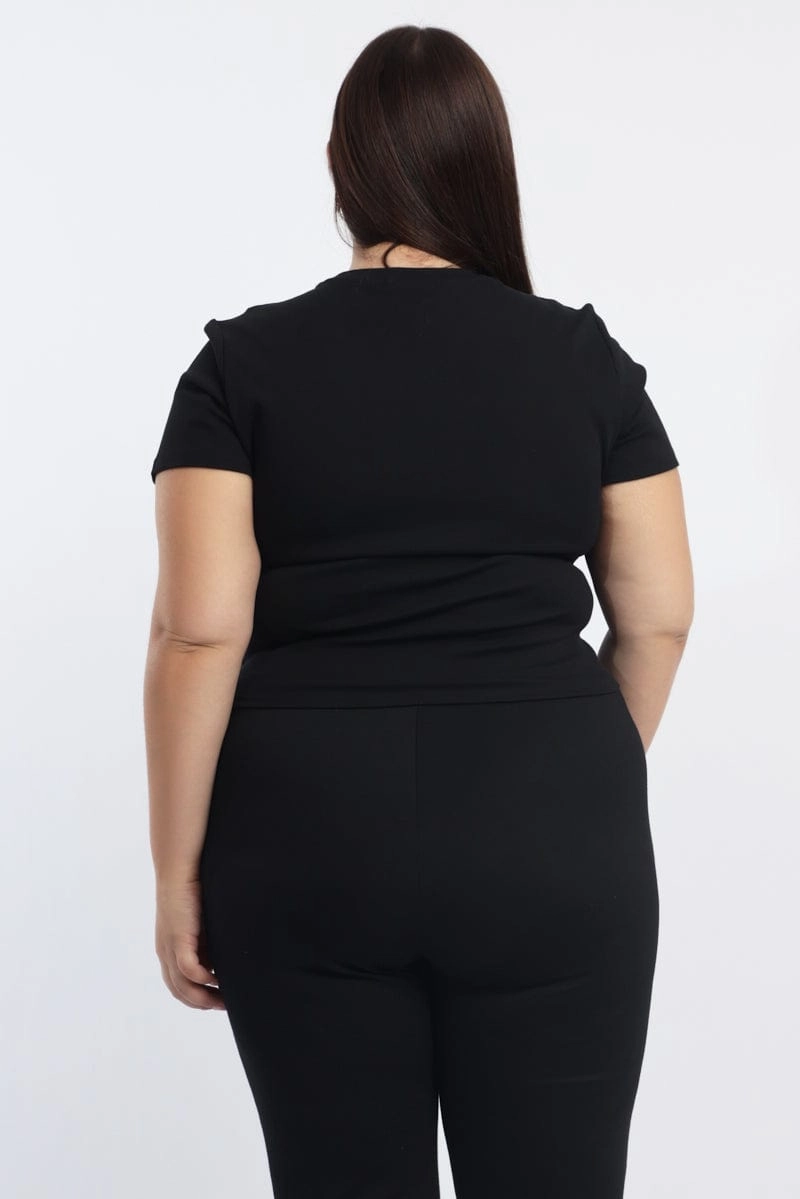 Comfy Style Summer Style Black Graphic T Shirt Short Sleeve Crew Neck