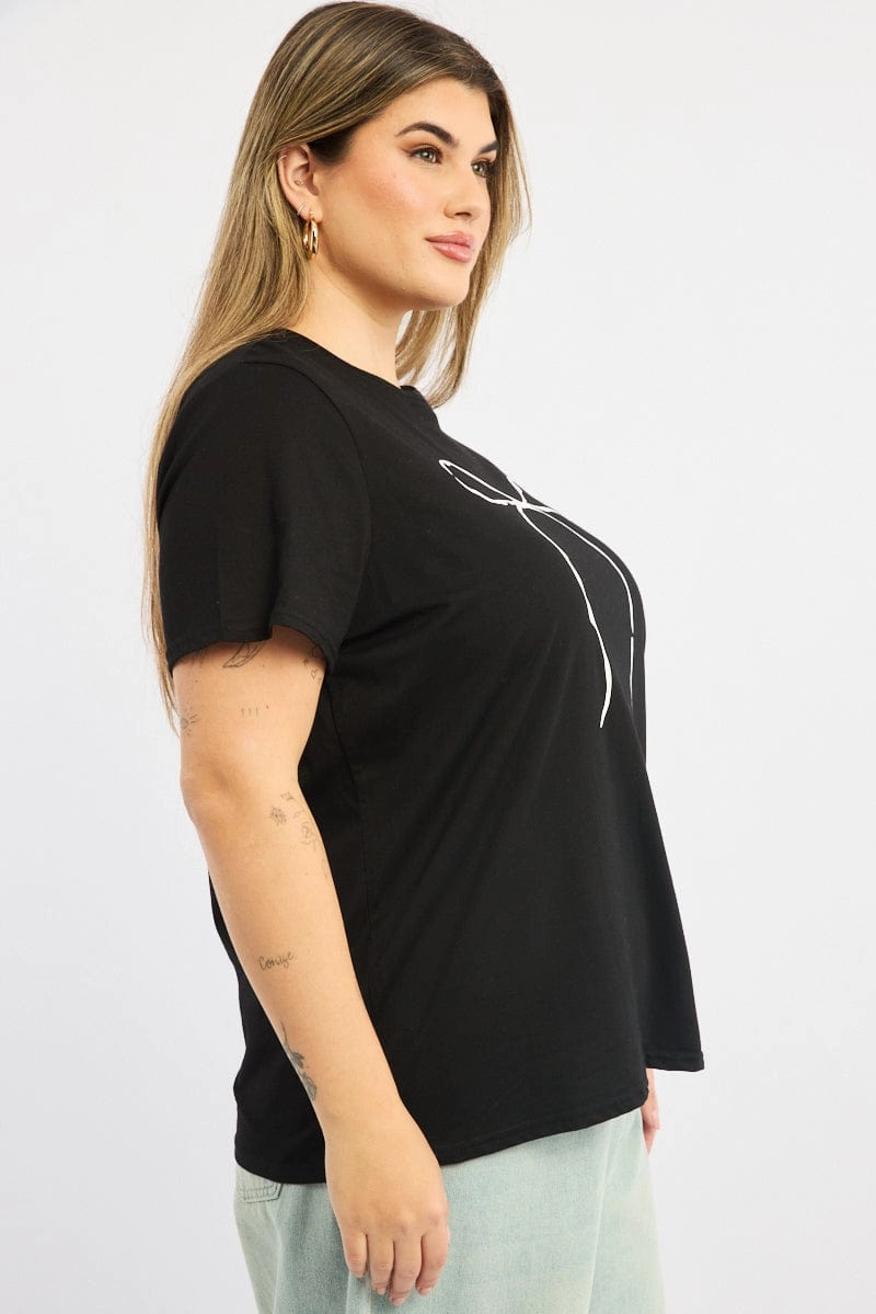 Black Graphic T-shirt Short Sleeve OekoTexCertified