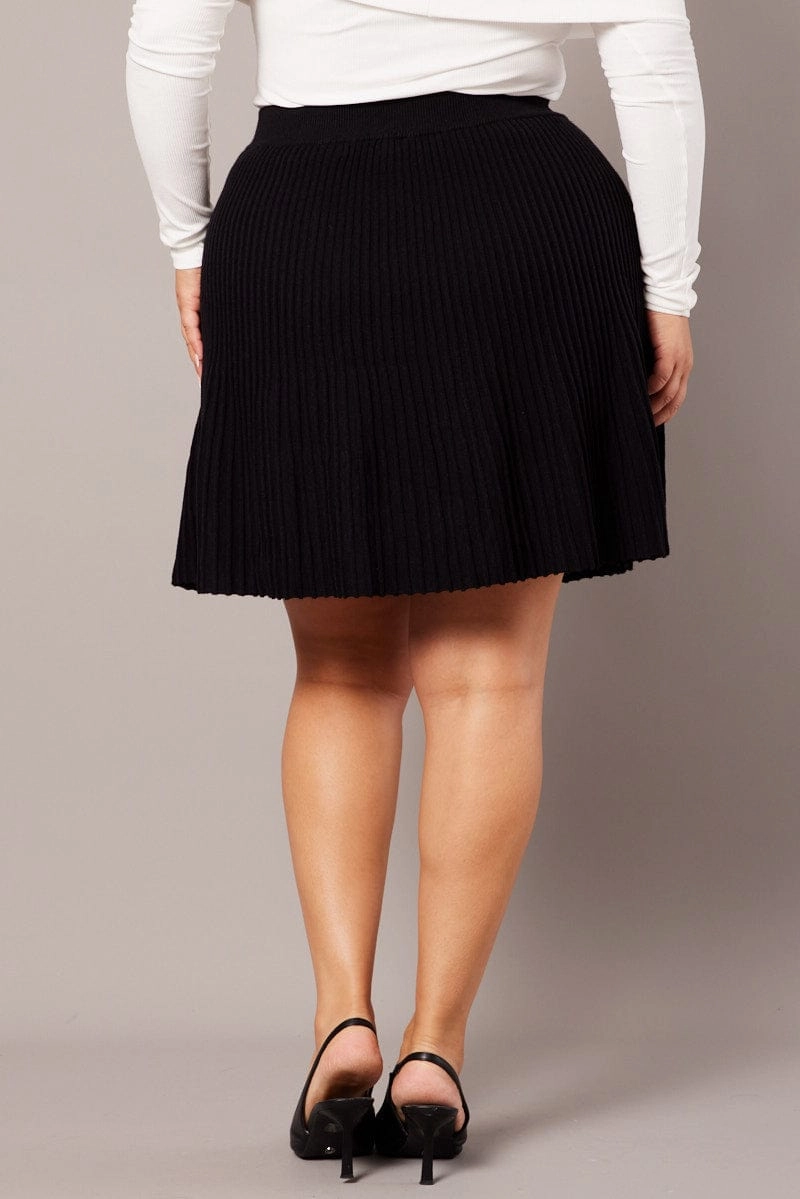 Black Knit Mini Skirt music concert Soft Movement