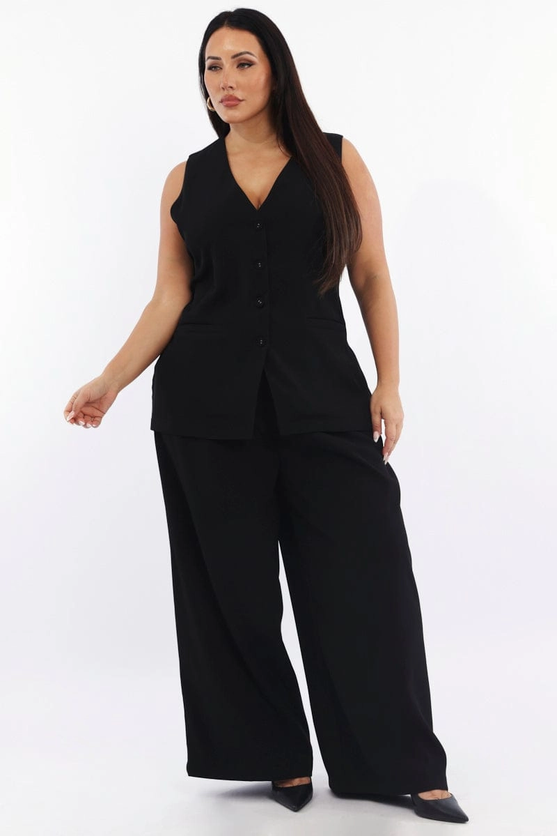 Mark Style Weatherproof Seams Black Longline Soft Tailoring Sleeveless Vest