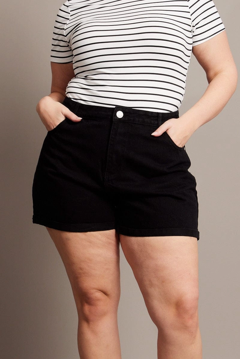 present for him Black Mom Shorts High Rise