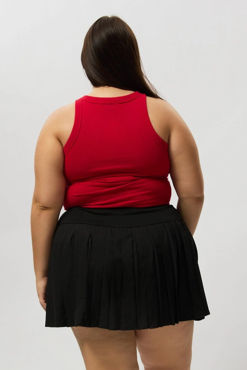 Clean Finish Black Pleated Tennis Skirt with Shorts Underneath