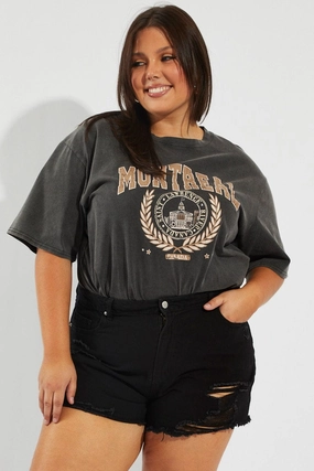 Black Relaxed Shorts High Rise Distressed Hem Comfort Layer Wear