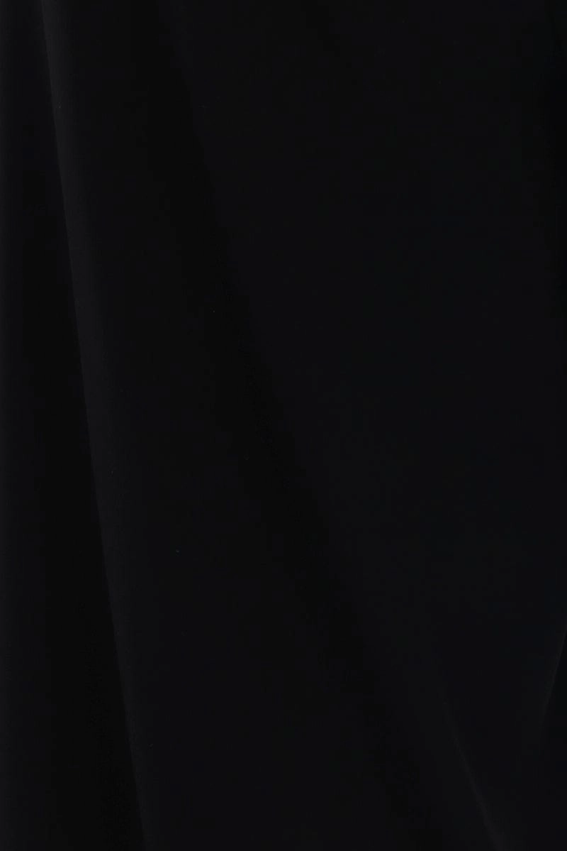 Lounge-friendly Black Sandwash Tailored Wide Leg Pants