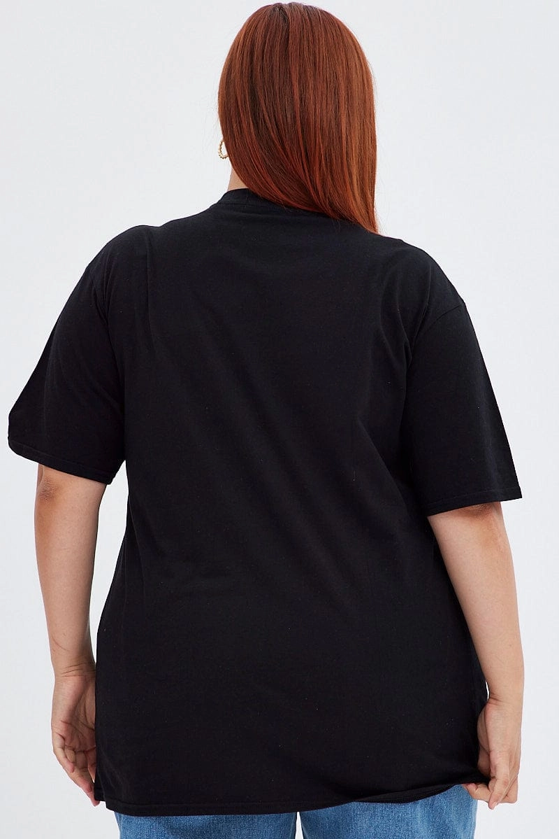 Black Short Sleeve Oversized Stripe Desert T-shirt Breathable Stretch