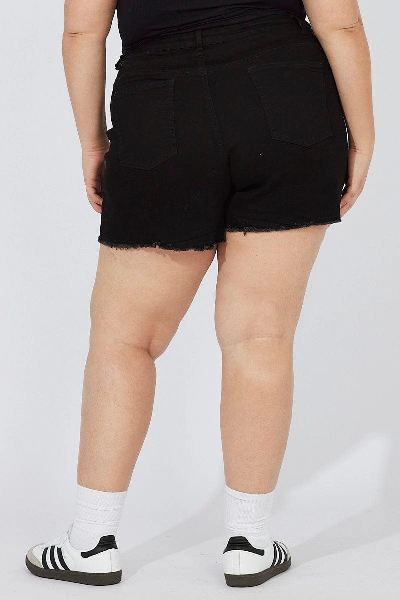 Black Skinny Shorts High Rise Relaxed Movement hang dry