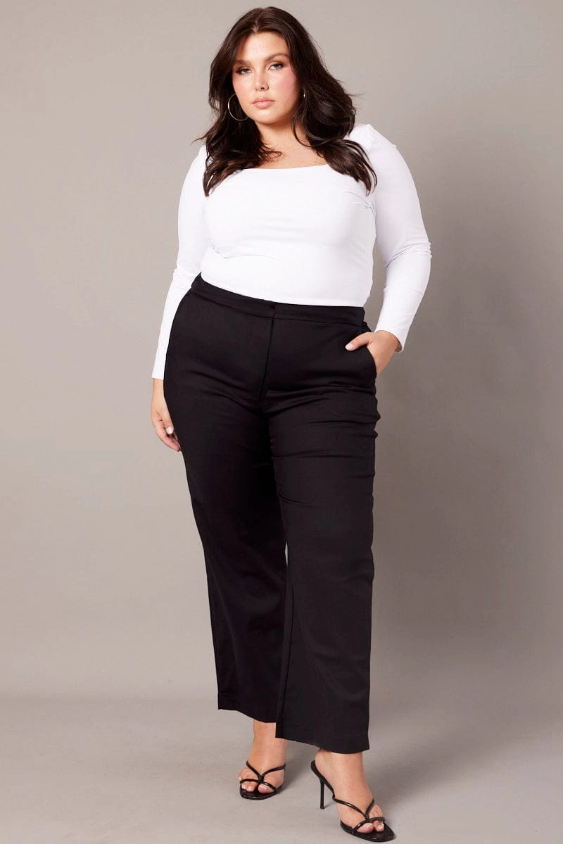 Black Slim Pants High Rise Workout-ready