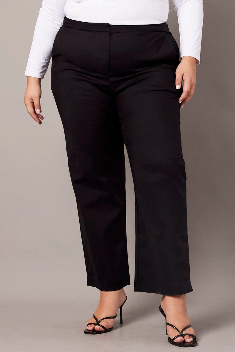 Performance Wear Workout-ready Black Slim Pants High Rise