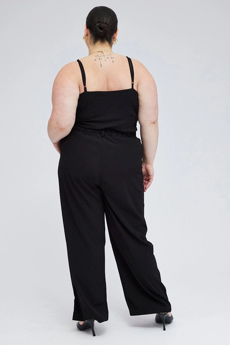 Black Wide Leg Pants High Rise Smart Stretch NonIrritatingSeams
