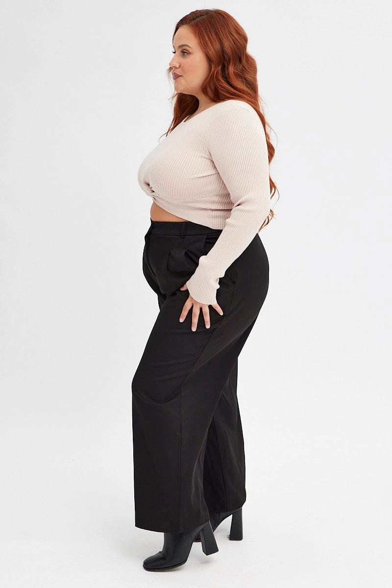 Black Wide Leg Pants High Rise Free Movement