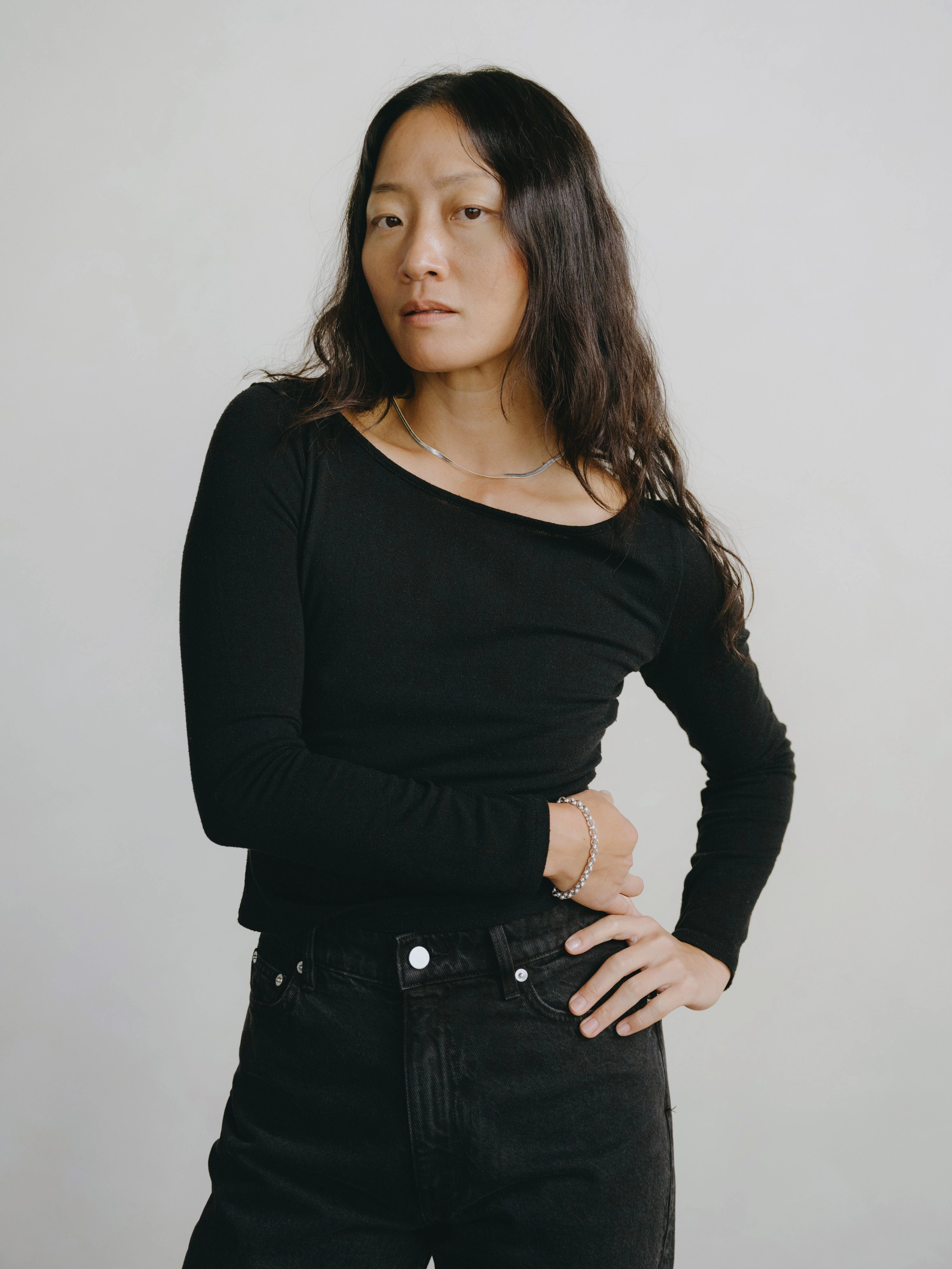 Blake Boatneck, Regen Silk Noil Jersey, Black Timeless Appeal Eco friendly materials