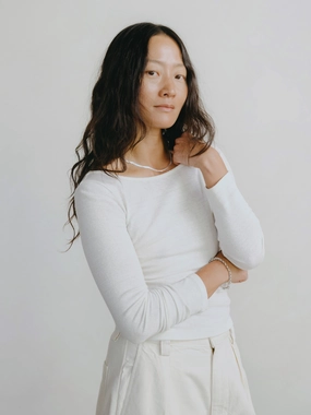 Athletic Comfort Wear Comfortable texture Blake Boatneck, Regen Silk Noil Jersey, Natural