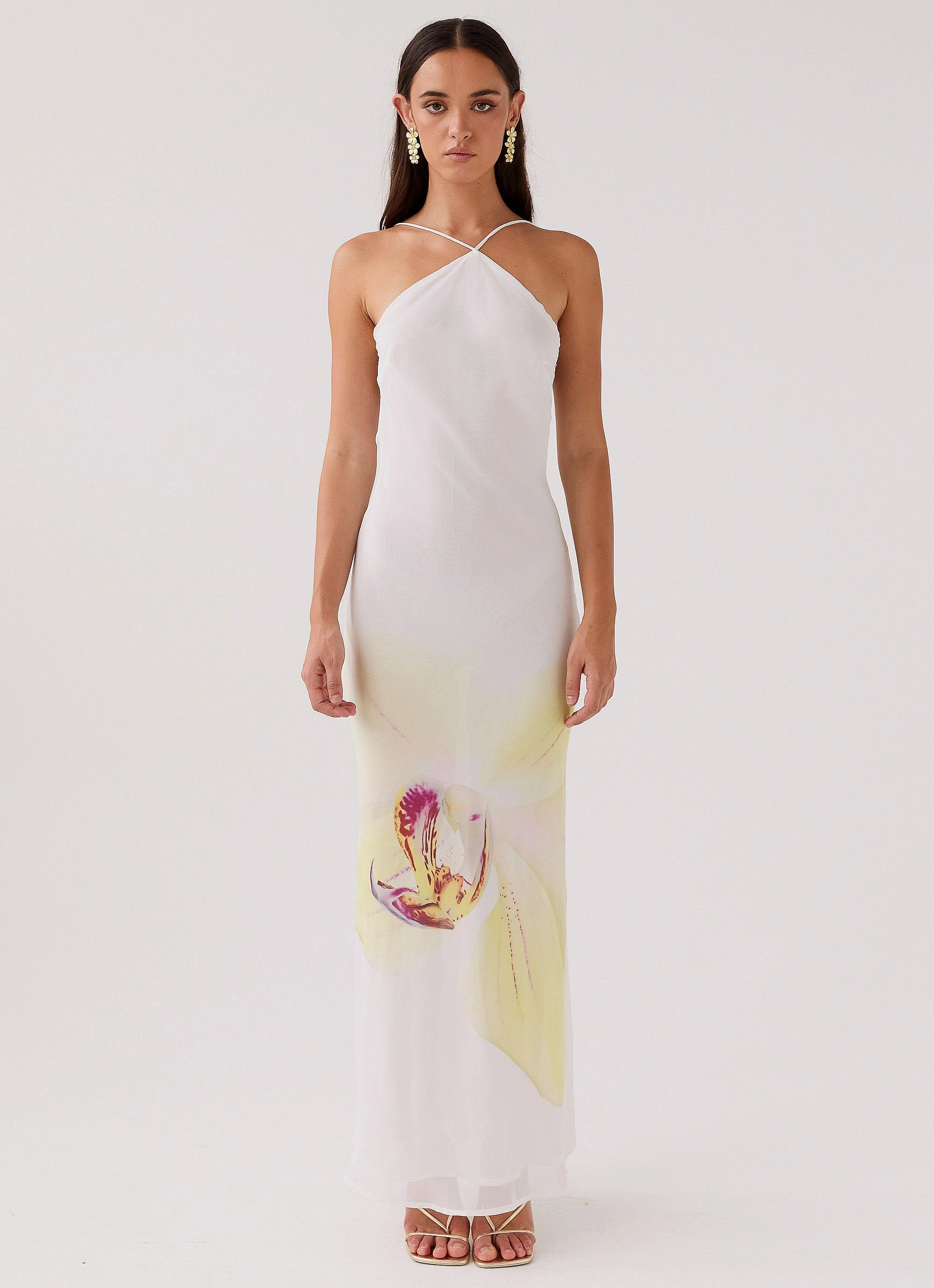 Everyday Comfort Wear Embroidered-Sleeve Blossom Hearts Maxi Dress - Hydrangea