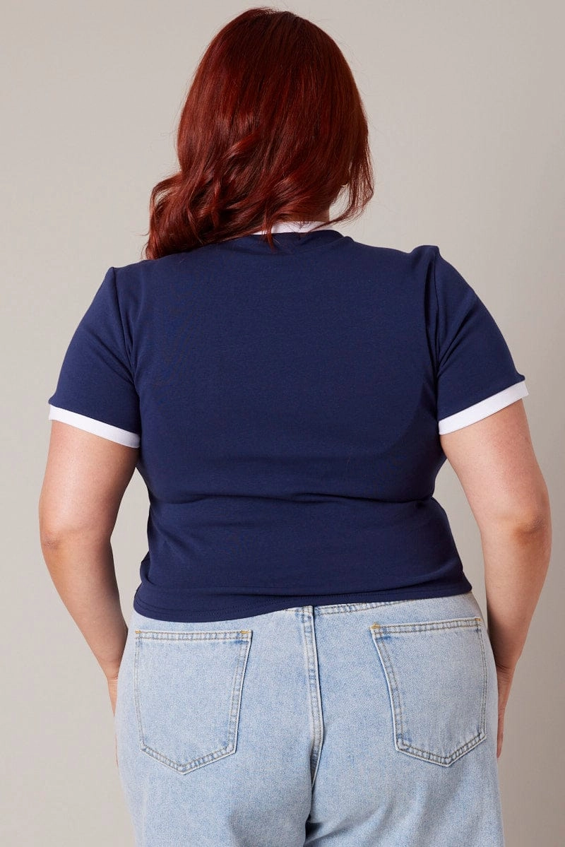 Comfy Look Wear Soft and Stylish Blue Baby T-shirt Crew Neck Short Sleeve Graphic