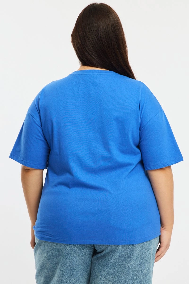 Blue Cherry Tee Short Sleeve Breathable mesh panel Layering Fashion