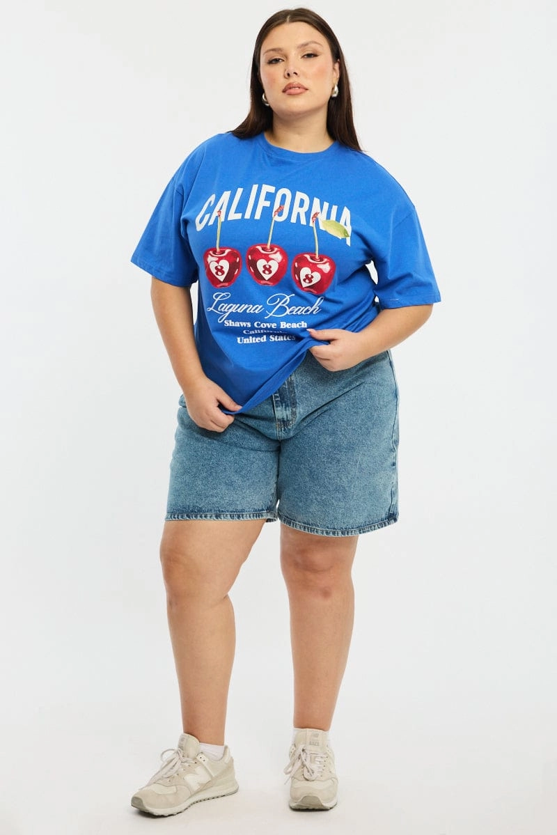 Everyday apparel Blue Cherry Tee Short Sleeve