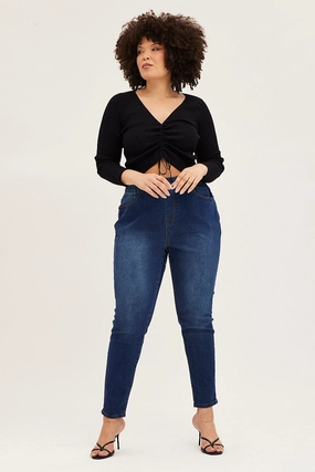 Lifestyle Fit Blue Denim Jeggings High Rise