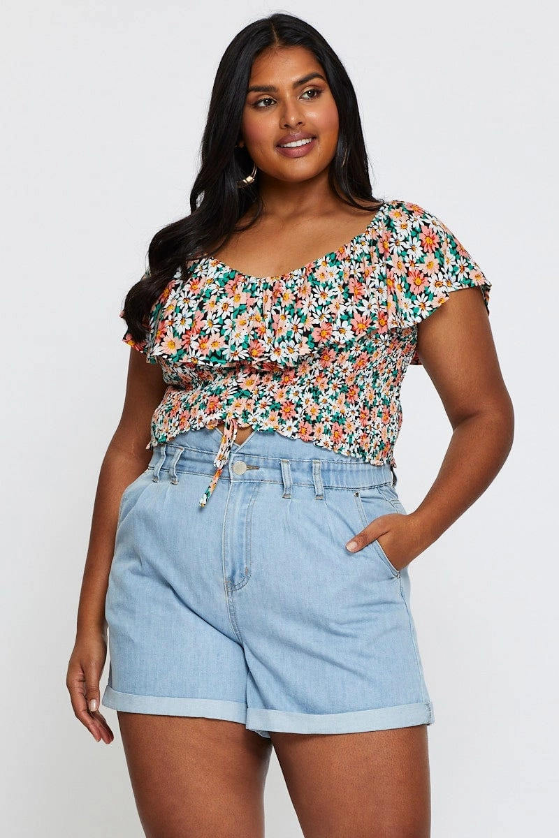 Blue Denim Shorts High Rise Relaxed Cool Weather Relax Mode