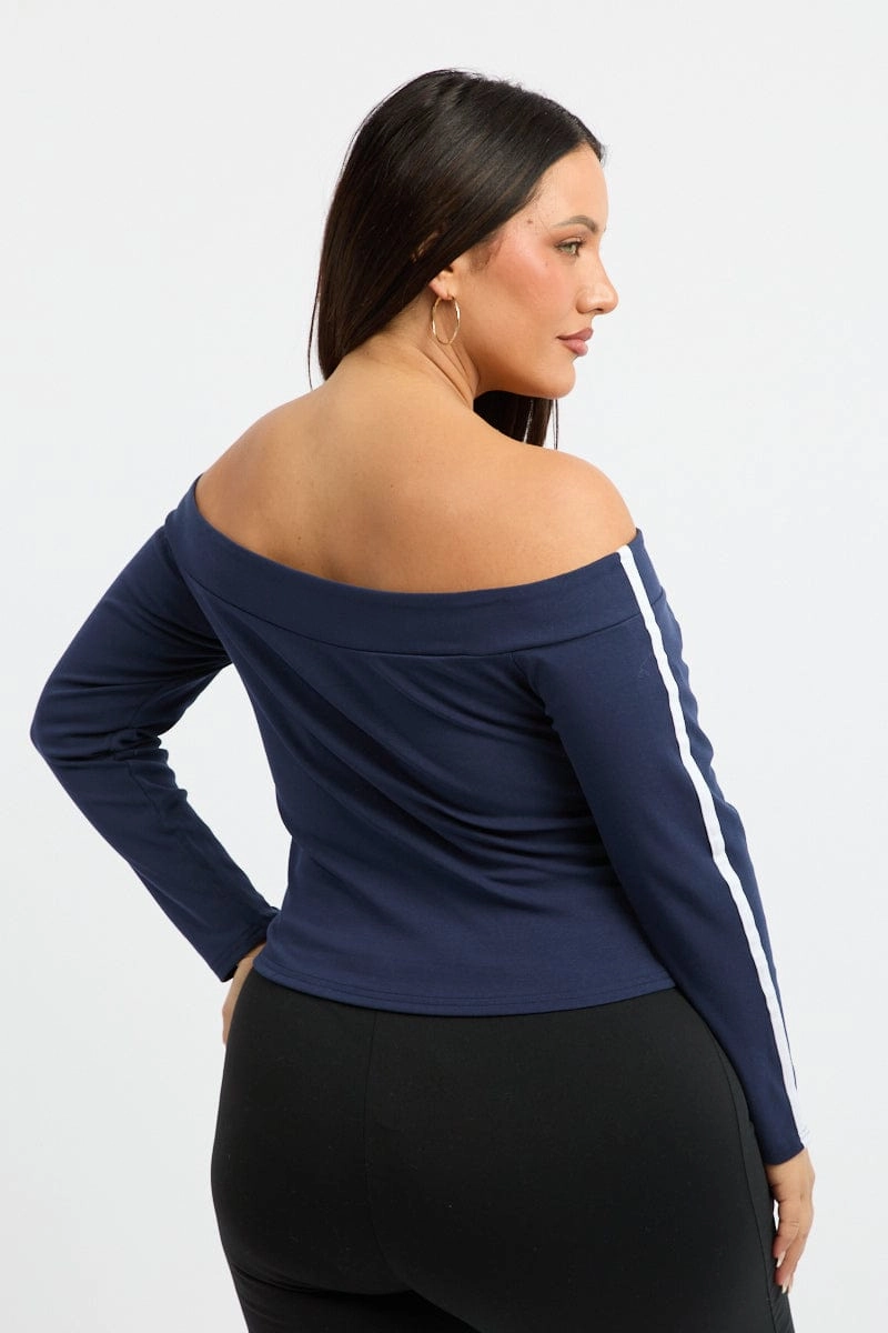 Blue Graphic Top Long Sleeve Relaxed Wear Fit