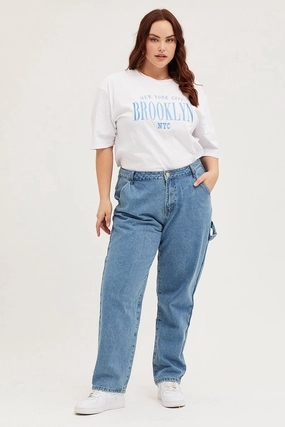 Stretch Comfort Active Wear Blue High Rise Carpenter Denim Jeans