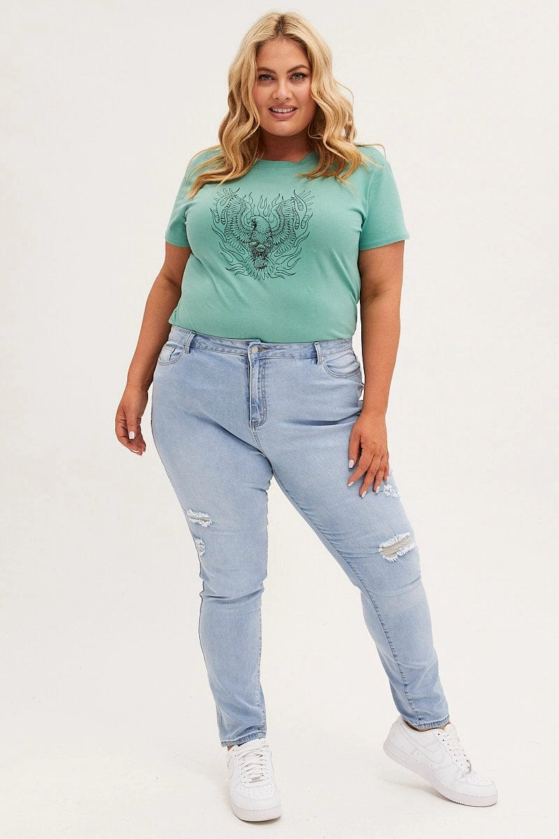 Brunch Outfit Traveler Gear Blue Mid Rise Skinny Jeans