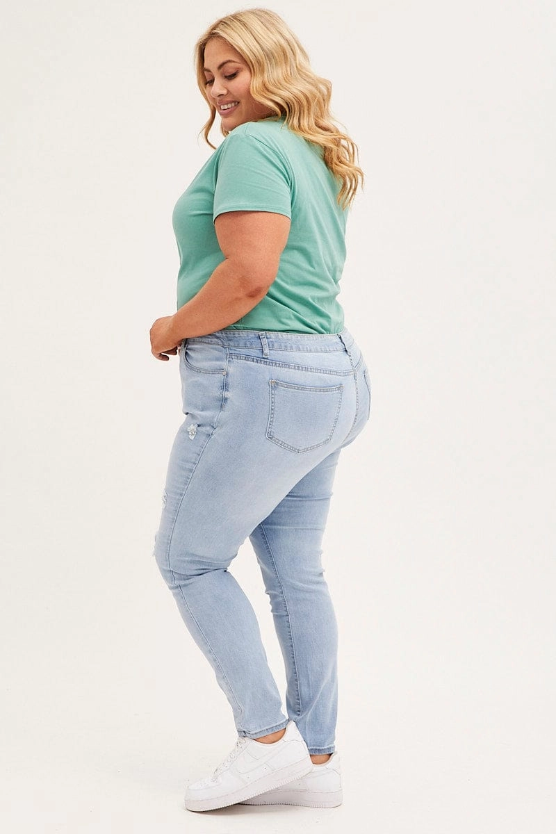 Simple Layers Blue Mid Rise Skinny Jeans