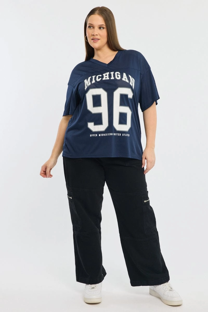 Blue Sport Tee Short Sleeve V-neck Essential Layer